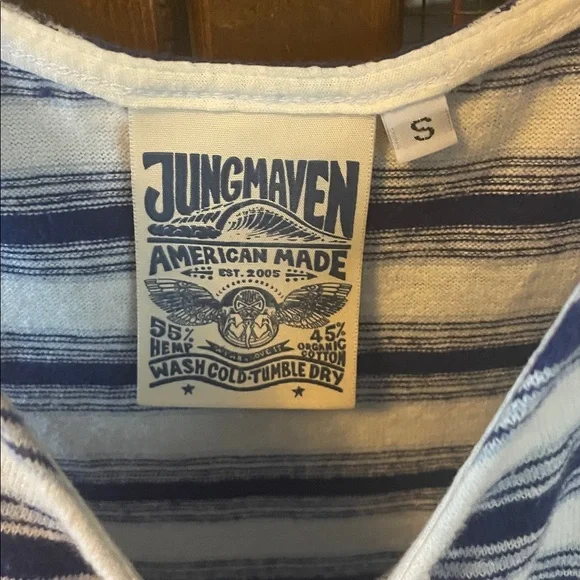 Jungmaven Cropped Tank Stripe small hemp/cotton blend - Picture 2 of 2